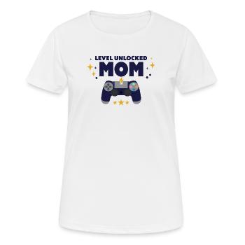 Level freigeschaltet: Mama - Frauen T-Shirt atmungsaktiv - Weiß - Vorne - AI Model Female 172 dark (172cm)