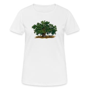 Eiche - Frauen T-Shirt atmungsaktiv - Weiß - Vorne - AI Model Female 172 dark (172cm)