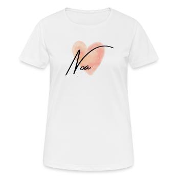 Noa Nom pour le prénom de fille : Baby Girl Baby Shower - T-shirt respirant Femme - blanc - Devant - AI Model Female 172 dark (172cm)