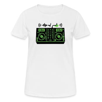 DJ Mixer Mischpult Techno Festival Raver - Frauen T-Shirt atmungsaktiv - Weiß - Vorne - AI Model Female 172 dark (172cm)