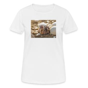 Straussenküken im Nest mit Eierschalen - Frauen T-Shirt atmungsaktiv - Weiß - Vorne - AI Model Female 172 dark (172cm)