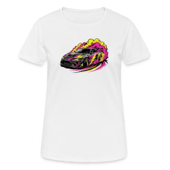 Drift Car Neonflare - Women's Breathable T-Shirt - white - Front - AI Model Female 172 dark (172cm)