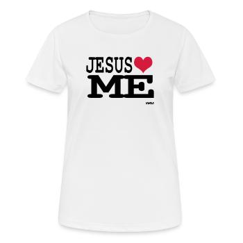 jesus loves me - Women's Breathable T-Shirt - white - Front - AI Model Female 172 dark (172cm)