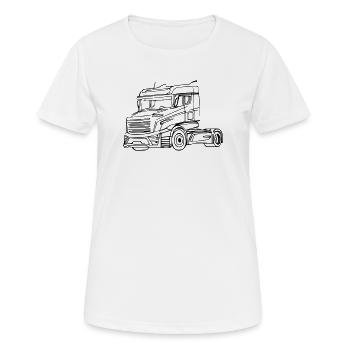 LKW Brummi - Frauen T-Shirt atmungsaktiv - Weiß - Vorne - AI Model Female 172 dark (172cm)