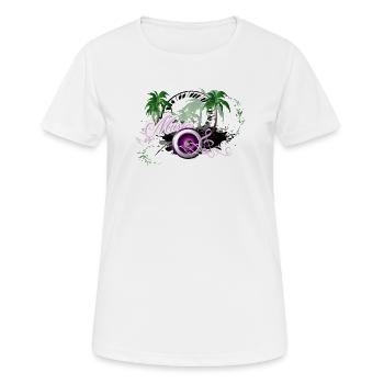 Haut-parleur de musique avec des palmiers - T-shirt respirant Femme - blanc - Devant - AI Model Female 172 dark (172cm)
