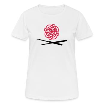 haekeln handarbeit hobby - Frauen T-Shirt atmungsaktiv - Weiß - Vorne - AI Model Female 172 dark (172cm)