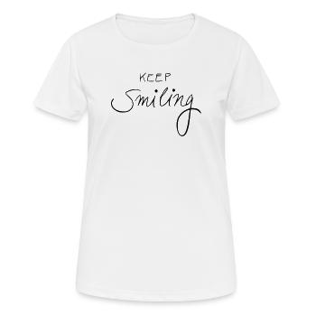 keep smiling - Frauen T-Shirt atmungsaktiv - Weiß - Vorne - AI Model Female 172 dark (172cm)