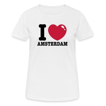 amsterdam - T-shirt respirant Femme - blanc - Devant - AI Model Female 172 dark (172cm)