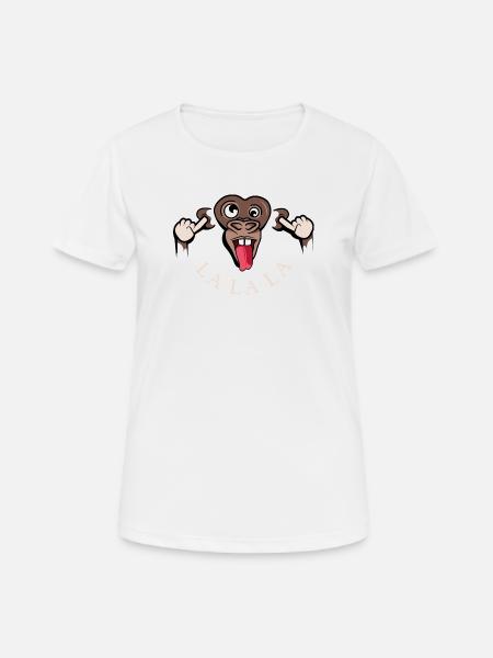 funny monkey lalala symbol illustration tongue - Women's Breathable T-Shirt - white