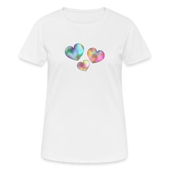 ICH LIEBE DICH. ICH LIEBE DICH. LIEBE. LIEBE. HERZ. - Frauen T-Shirt atmungsaktiv - Weiß - Vorne - AI Model Female 172 dark (172cm)