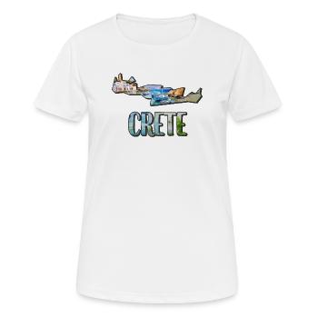 Aquarell Landkarte Kreta - Frauen T-Shirt atmungsaktiv - Weiß - Vorne - AI Model Female 172 dark (172cm)
