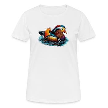 Canard mandarin - T-shirt respirant Femme - blanc - Devant - AI Model Female 172 dark (172cm)