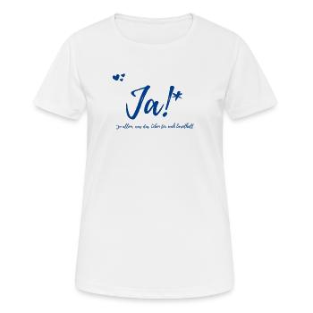 Cadeau Mariage - T-shirt respirant Femme - blanc - Devant - AI Model Female 172 dark (172cm)