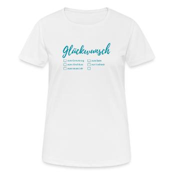 Congratulations lettering checkboxes - Women's Breathable T-Shirt - white - Front - AI Model Female 172 dark (172cm)