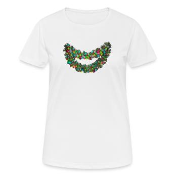 Conférences Tazz | Sourire joyeux guirlande de néons - T-shirt respirant Femme - blanc - Devant - AI Model Female 172 dark (172cm)