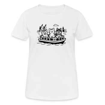 Harbour Cats Dogs Harbour Cruise Hamburg - Women's Breathable T-Shirt - white - Front - AI Model Female 172 dark (172cm)