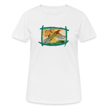 Aras au-dessus de la forêt tropicale - T-shirt respirant Femme - blanc - Devant - AI Model Female 172 dark (172cm)