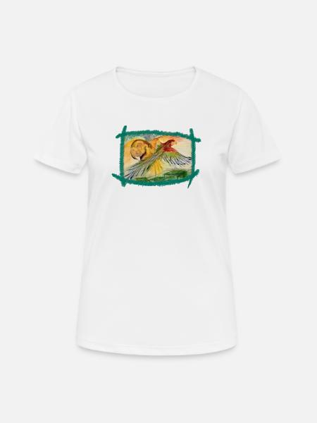 Aras über dem Regenwald - Frauen T-Shirt atmungsaktiv - Weiß