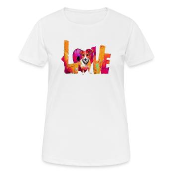 Love Jack Russell Terrier Dog Shirt Pillow Decal - Women's Breathable T-Shirt - white - Front - AI Model Female 172 dark (172cm)