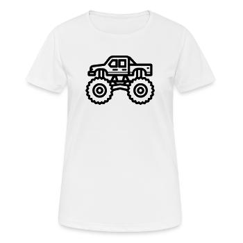 Monstertruck - Frauen T-Shirt atmungsaktiv - Weiß - Vorne - AI Model Female 172 dark (172cm)