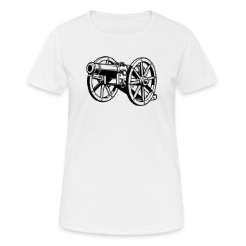 Kanone - Frauen T-Shirt atmungsaktiv - Weiß - Vorne - AI Model Female 172 dark (172cm)