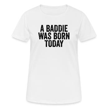 Ein Bösewicht wurde heute geboren – Geburtstags-Bö - Frauen T-Shirt atmungsaktiv - Weiß - Vorne - AI Model Female 172 dark (172cm)
