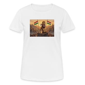 Kurdistan Lion - Frauen T-Shirt atmungsaktiv - Weiß - Vorne - AI Model Female 172 dark (172cm)