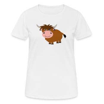 Vache bovine des Highlands - T-shirt respirant Femme - blanc - Devant - AI Model Female 172 dark (172cm)