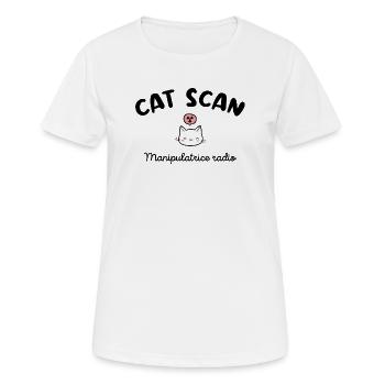 CAT SCAN Manipulatrice radio Chat Radiologie - T-shirt respirant Femme - blanc - Devant - AI Model Female 172 dark (172cm)