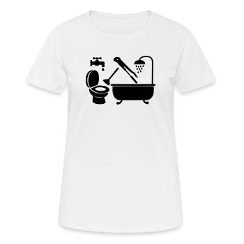 Logo Klempnerfirma - Frauen T-Shirt atmungsaktiv - Weiß - Vorne - AI Model Female 172 dark (172cm)