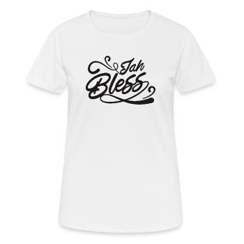 Jah Bless Script - T-shirt respirant Femme - blanc - Devant - AI Model Female 172 dark (172cm)
