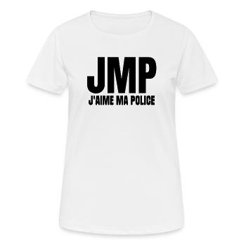 policier, je suis policier, j'aime ma police - T-shirt respirant Femme - blanc - Devant - AI Model Female 172 dark (172cm)