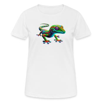 Gecko - T-shirt respirant Femme - blanc - Devant - AI Model Female 172 dark (172cm)