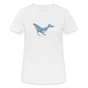 Baleine à bosse - T-shirt respirant Femme - blanc - Devant - AI Model Female 172 dark (172cm)