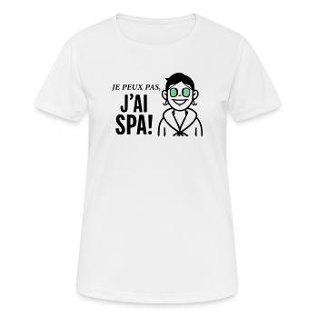 Je peux pas j'ai Spa - T-shirt respirant Femme - blanc - Devant - AI Model Female 172 dark (172cm)