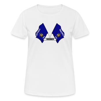 Deux drapeaux texte WISCONSIN - T-shirt respirant Femme - blanc - Devant - AI Model Female 172 dark (172cm)