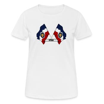 Zwei Flaggen mit dem Text UTAH - Frauen T-Shirt atmungsaktiv - Weiß - Vorne - AI Model Female 172 dark (172cm)