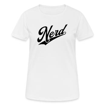NERDY forever - NERD retro noir - T-shirt respirant Femme - blanc - Devant - AI Model Female 172 dark (172cm)