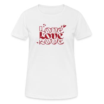 Love love love - Women's Breathable T-Shirt - white - Front - AI Model Female 172 dark (172cm)