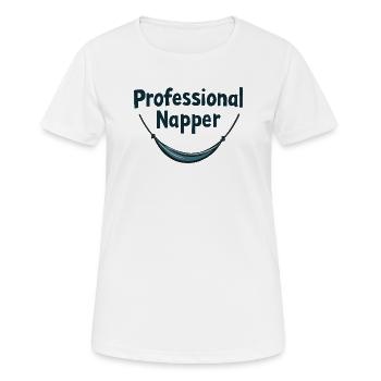 Conception professionnelle de hamac - T-shirt respirant Femme - blanc - Devant - AI Model Female 172 dark (172cm)