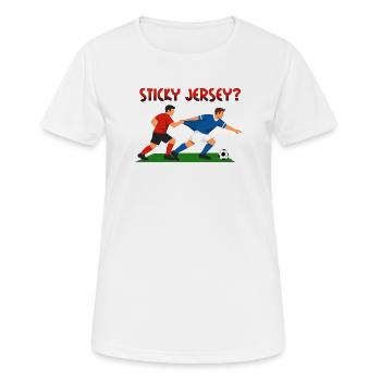 Sticky Jersey, Foul im Fußball - Frauen T-Shirt atmungsaktiv - Weiß - Vorne - AI Model Female 172 dark (172cm)