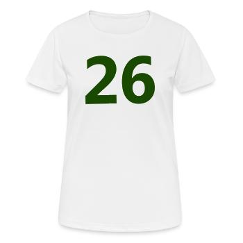 Zahl 26 - Frauen T-Shirt atmungsaktiv - Weiß - Vorne - AI Model Female 172 dark (172cm)