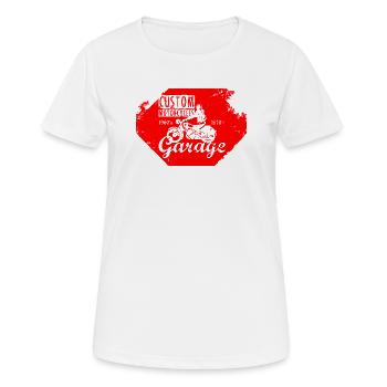 Custom Motorcycles Garage Retro Design - Women's Breathable T-Shirt - white - Front - AI Model Female 172 dark (172cm)
