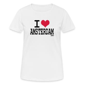 i love amsterdam by wam - Frauen T-Shirt atmungsaktiv - Weiß - Vorne - AI Model Female 172 dark (172cm)