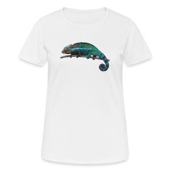 Chamäleon - Frauen T-Shirt atmungsaktiv - Weiß - Vorne - AI Model Female 172 dark (172cm)