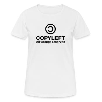 Copyleft Alle Unrecht vorbehalten - Frauen T-Shirt atmungsaktiv - Weiß - Vorne - AI Model Female 172 dark (172cm)