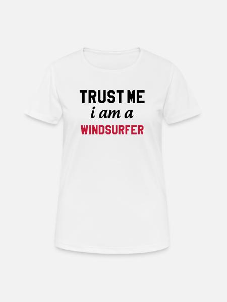 Windsurfen / Windsurfer / Windsurf / Windsurfing - Frauen T-Shirt atmungsaktiv - Weiß