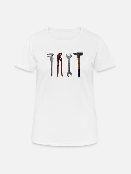 Werkzeug Illustration Handwerker Hammer Zange - Frauen T-Shirt atmungsaktiv - Weiß