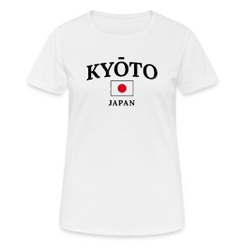 Kyoto Japan Flag Motif - Women's Breathable T-Shirt - white - Front - AI Model Female 172 dark (172cm)