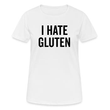 Je déteste le gluten - T-shirt respirant Femme - blanc - Devant - AI Model Female 172 dark (172cm)